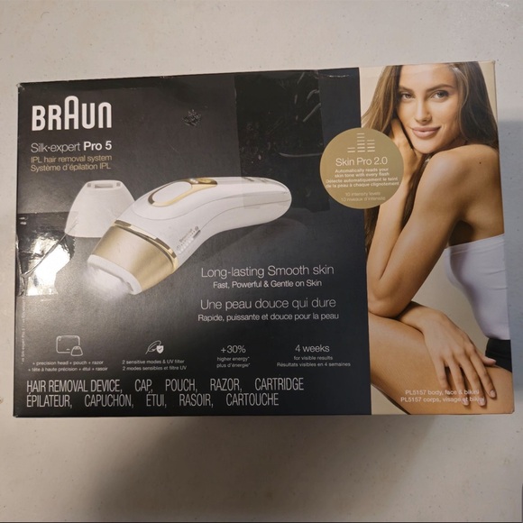 Silk-expert Pro 5 Hair Removal Device - White and Gold